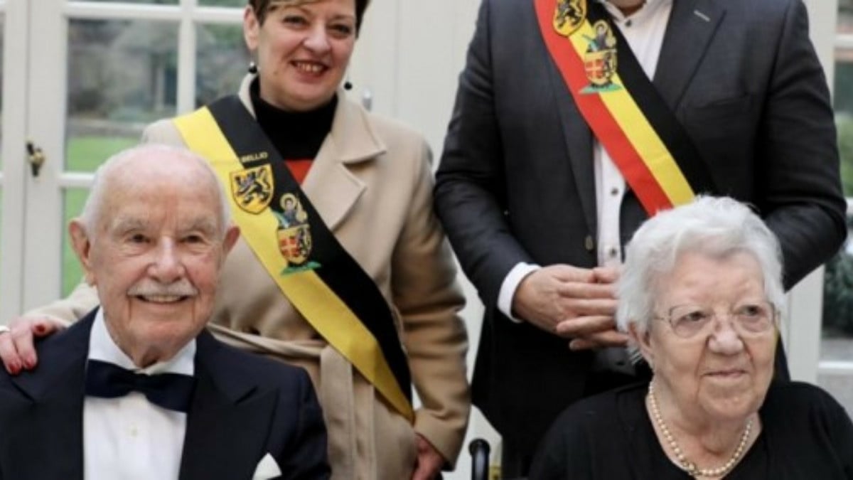 Belçikalı çift, 80’inci evlilik yıl dönümünü kutladı