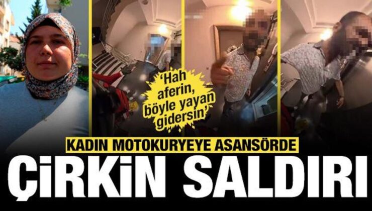 Bayan motokuryeye asansörde nahoş hücum: ‘Hah aferin, bu türlü yayan gidersin’